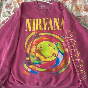 Pink NIRVANA crewneck, SIZE L